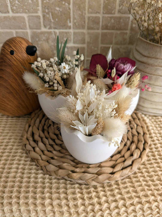 Décoration – coquille d’œuf + fleurs séchées