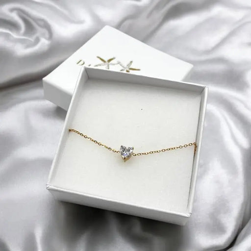 CORINNE - Bracelet en acier avec cœur zircon par DUESTELLE ITALIA • automne, bracelet, love, MOTHER