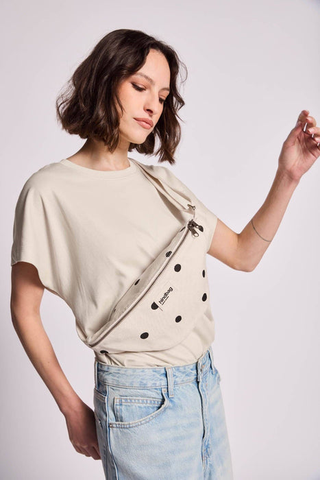 Sac banane Olivia Pois écru