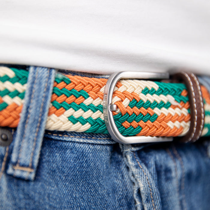 CEINTURE TRESSÉE ÉLASTIQUE MULTICOLORE