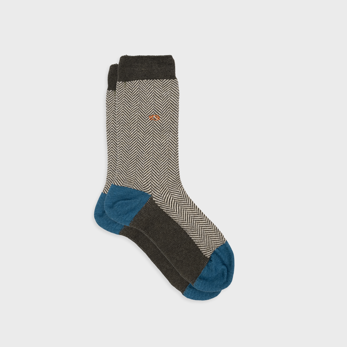 Chaussettes chevrons en coton peigné