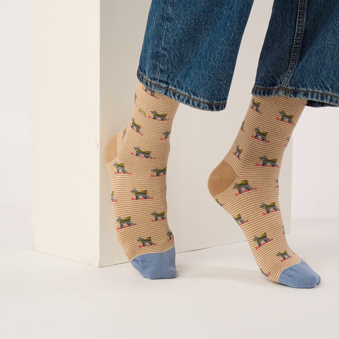 CHAUSSETTES EN COTON PEIGNÉ - Fantaisie