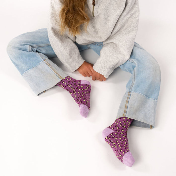 Chaussettes KIDS léopard pailletées