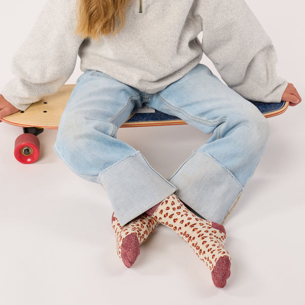 Chaussettes KIDS léopard pailletées