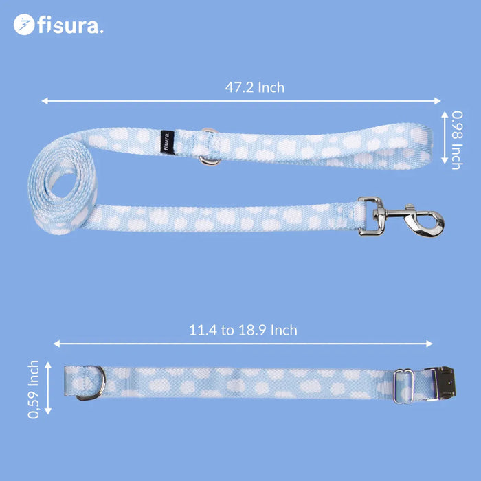 Ensemble collier et laisse « Nuages »