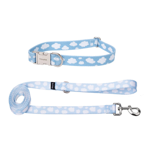 Ensemble collier et laisse « Nuages »