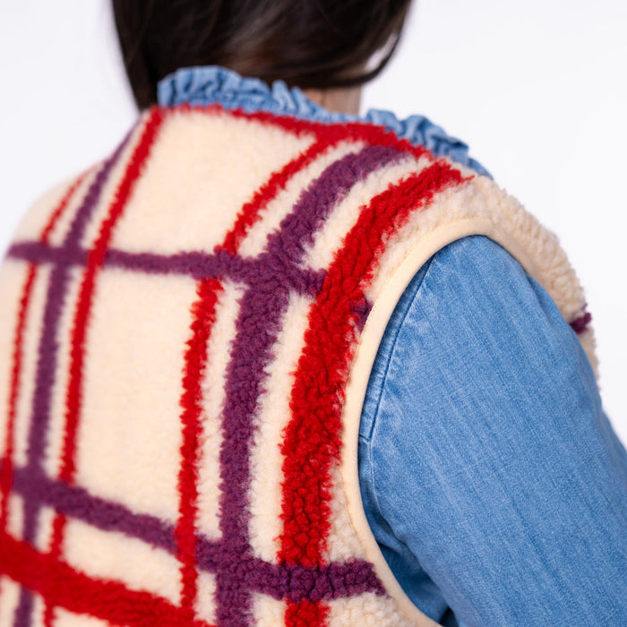 Veste en sherpa femme zippée sans manche