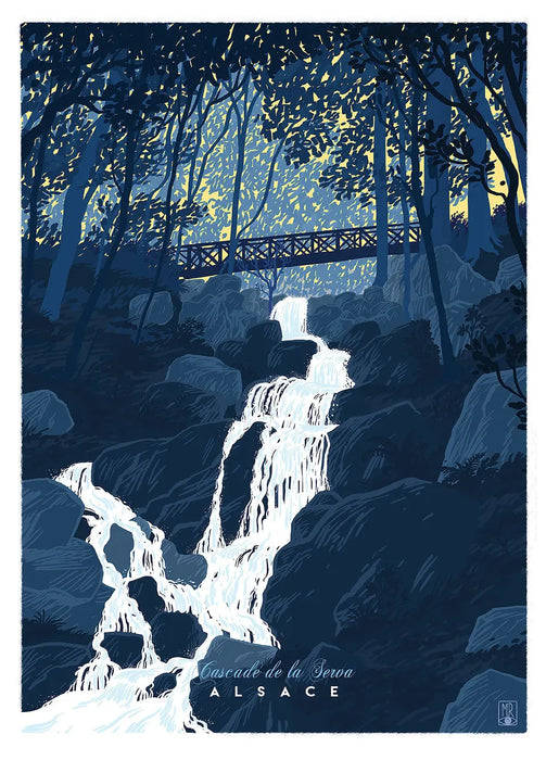 AFFICHE Cascade Serva - MR.EYE par • affiche, ALSACE, CHRISTMAS, fabriqué à la main, handmade