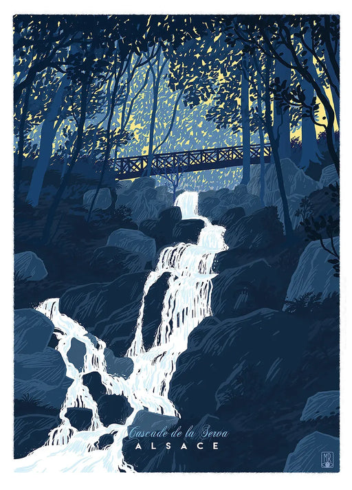 AFFICHE Cascade Serva - MR.EYE par • affiche, ALSACE, CHRISTMAS, fabriqué à la main, handmade