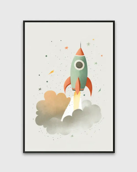 Affiche La fusée par DAVID & STUDIO • affiche, couleur, dinosaure, DINOSAURES, Décoration Murale