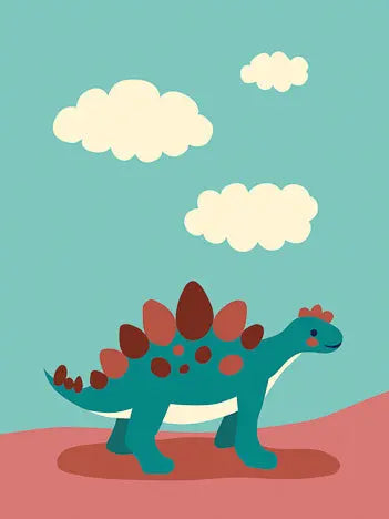 Affiche Le Stégosaure par DAVID & STUDIO • affiche, couleur, dinosaure, DINOSAURES, Décoration