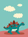 Affiche Le Stégosaure par DAVID & STUDIO • affiche, couleur, dinosaure, DINOSAURES, Décoration