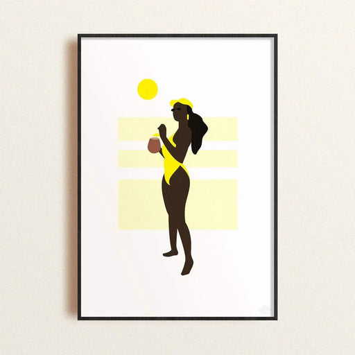 AFFICHE YELLOW MOOD A4 par première base • art, embellir, fabriqué à la main, handmade, 