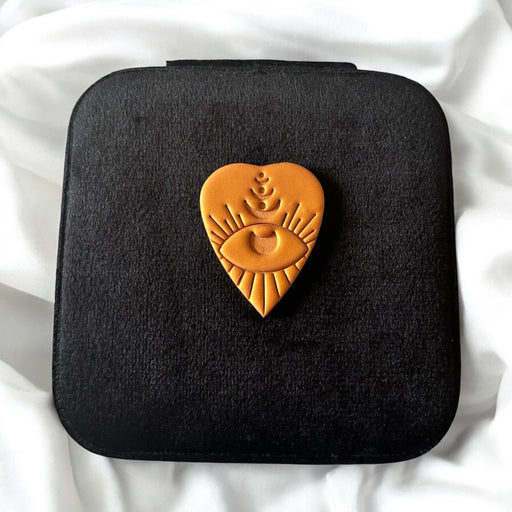 Boîte à bijoux de voyage carrée en forme cœur noir par DUESTELLE ITALIA • Amour, GLAMOUR,