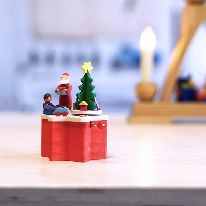 BOITE A MUSIQUE MANIVELLE -PERE NOËL par GRAUPNER HOLZMINIATUREN • accessoires, bois, boite a 
