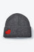 Bonnet uni avec cœur rouge par Collection PREMIER ETAGE • BYREN | ÉLINE L’ATELIER, FROID, NEW