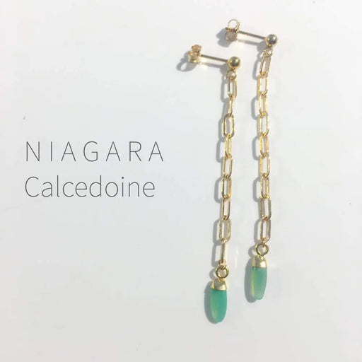 Boucle d’oreilles NIAGARA Calcedoine par PETITE COLETTE • accessoires, bijoux, dressing, fabriqué à 