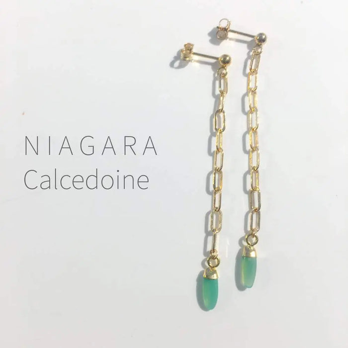 Boucle d’oreilles NIAGARA Calcedoine par PETITE COLETTE • accessoires, bijoux, dressing, fabriqué à 