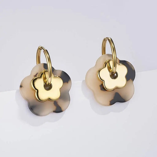 Boucles d’oreilles en acier inoxydable - Fleur par Collection PREMIER ETAGE • BYREN | ÉLINE