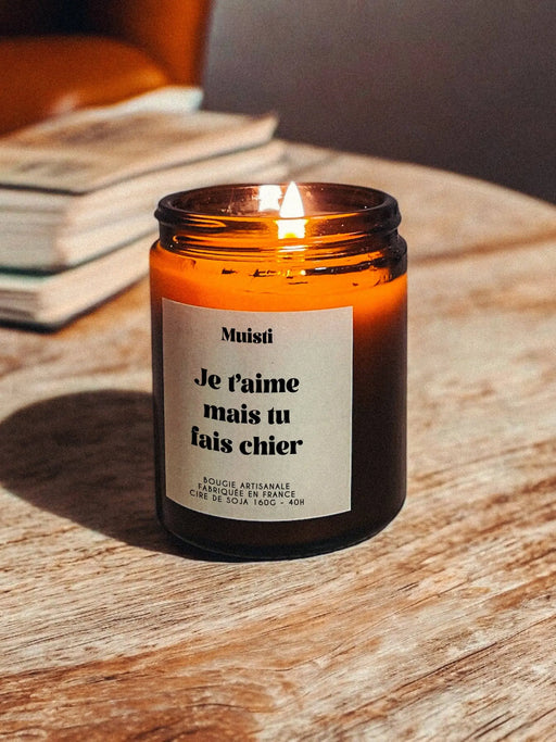 Bougie Parfumée - Je t’aime (mais tu fais chier) par MUISTI • FROID, made in france, NEW, valentin