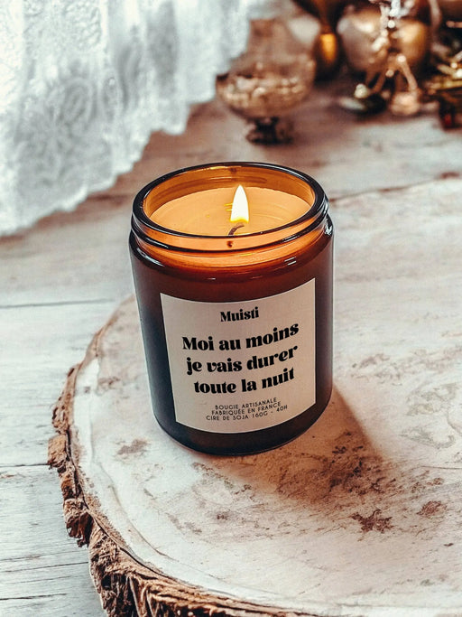 Bougie - Moi au moins je vais durer toute la nuit par MUISTI • love, made in france, NEW, saint