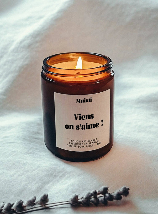 Bougie - Viens on s’aime! par MUISTI • love, made in france, NEW, saint valentin, valentin