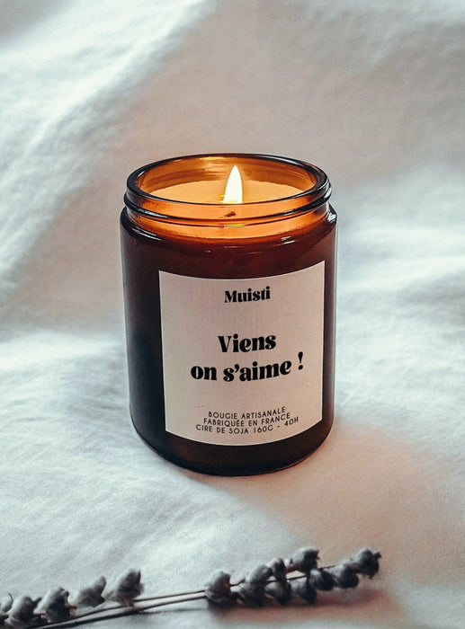 Bougie - Viens on s’aime! par MUISTI • love, made in france, NEW, saint valentin, valentin