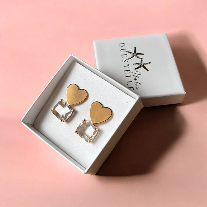 Boules d’oreilles - LOVELLE par DUESTELLE ITALIA • Amour, GLAMOUR, NEW, saint valentin, valentin