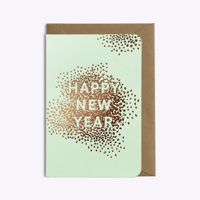 CARTE CONFETTIS HAPPY NEW YEAR - VERT PISTACHE par Les Éditions du Paon • anniversaire, beau, 