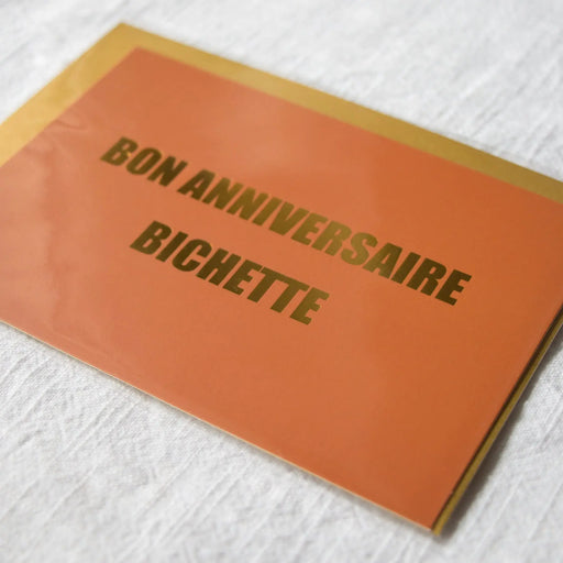 CARTE + ENVELOPPE ANNIVERSAIRE BICHETTE par FELICIE AUSSI • bureau, carte, carte postale, france, 