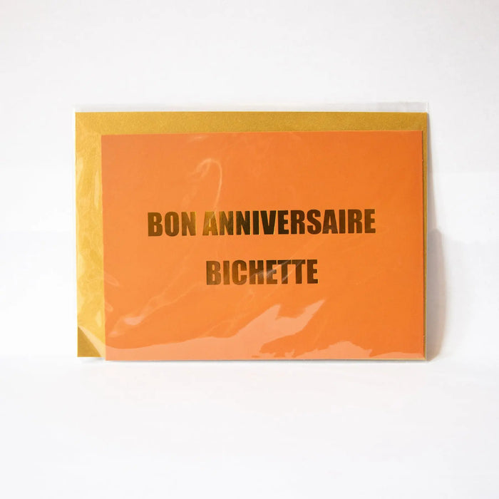 CARTE + ENVELOPPE ANNIVERSAIRE BICHETTE par FELICIE AUSSI • bureau, carte, carte postale, france, 