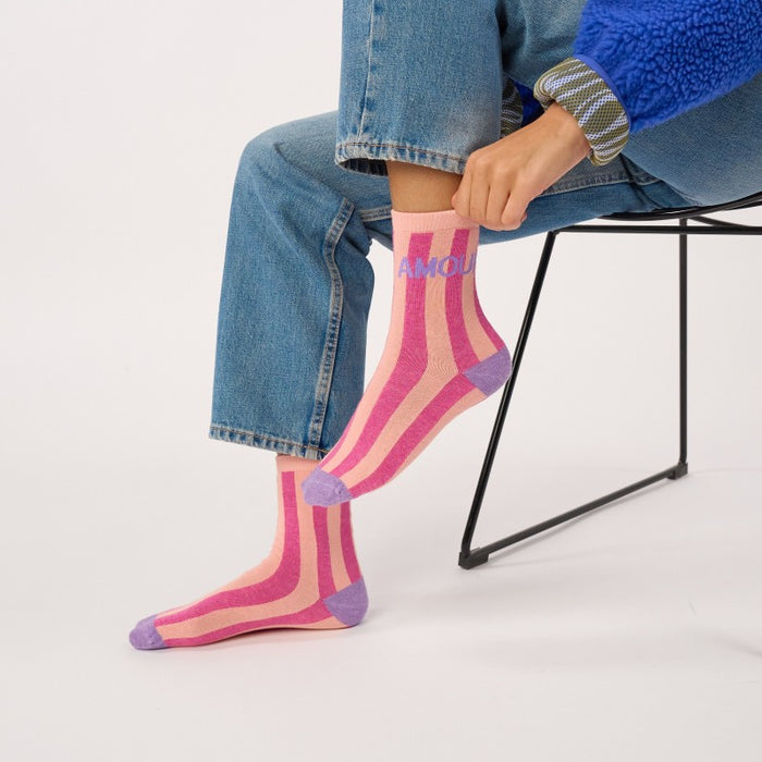 Chaussettes à message en coton peigné
