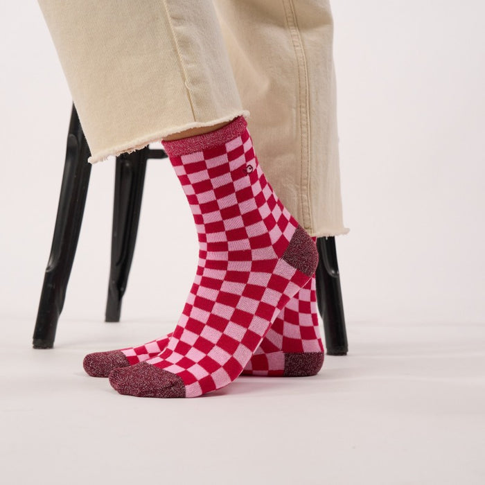 Chaussettes à Carreaux en coton peigné