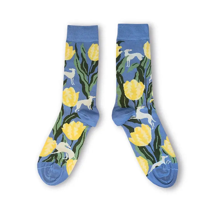 CHAUSSETTES LES CHAMPS DE TULIPE par KOLORO STUDIO • accessoire, ALSACE, beau, cadeau, chaussette