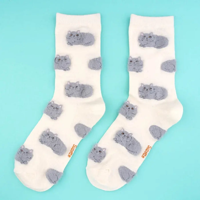 CHAUSSETTES CHAT SUZETTE par COUCOU • accessoire, Accessoires Mode Femme, beau, cadeau, chat