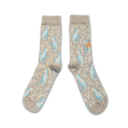 CHAUSSETTES LES CHEVAUX MARINS par KOLORO STUDIO • accessoire, ALSACE, beau, cadeau, chaussette
