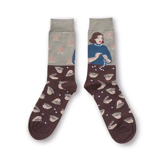 CHAUSSETTES LE COLLIER DE PERLES par KOLORO STUDIO • accessoire, ALSACE, beau, cadeau, chaussette