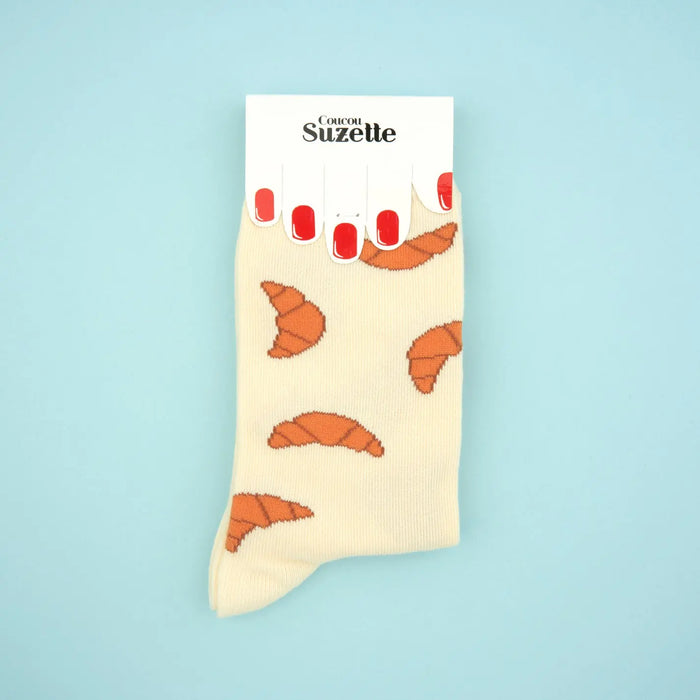 CHAUSSETTES CROISSANT par COUCOU SUZETTE • accessoire, Accessoires Mode Femme, beau, cadeau,