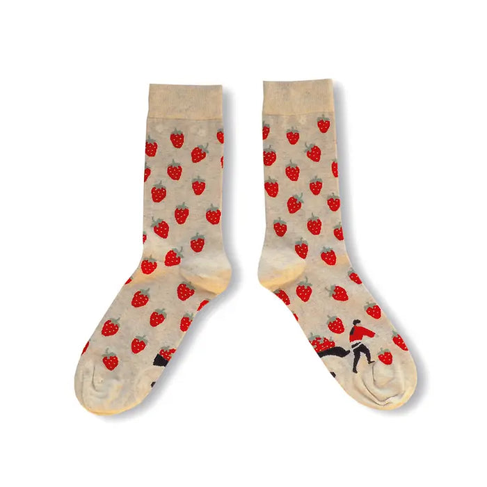 CHAUSSETTES LE LIVREUR DE FRAISES par KOLORO STUDIO • accessoire, ALSACE, beau, cadeau, chaussette