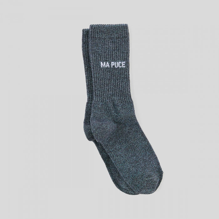 CHAUSSETTES MA PUCE - paillettes bleu