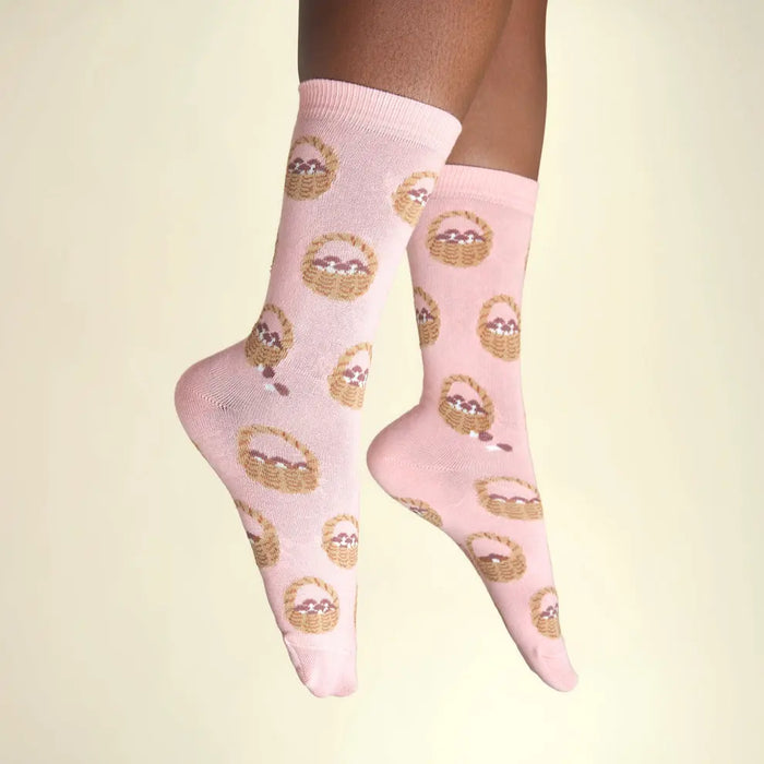 Chaussettes Panier de Champignons par COUCOU SUZETTE • accessoire, Accessoires Mode Femme, automne,