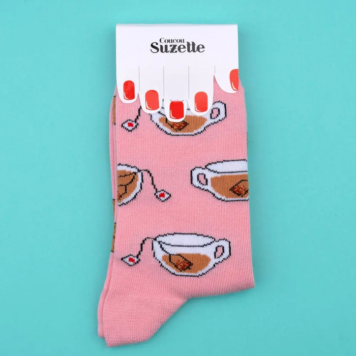 CHAUSSETTES TEA TIME par COUCOU SUZETTE • accessoire, Accessoires Mode Femme, beau, cadeau,
