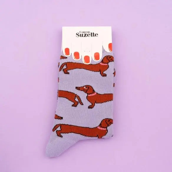 CHAUSSETTES TECKEL par COUCOU SUZETTE • accessoire, Accessoires Mode Femme, beau, cadeau, chaussette