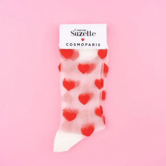 CHAUSSETTES TRANSPARENTES COEUR par COUCOU SUZETTE • accessoire, beau, cadeau, chaussette, embellir