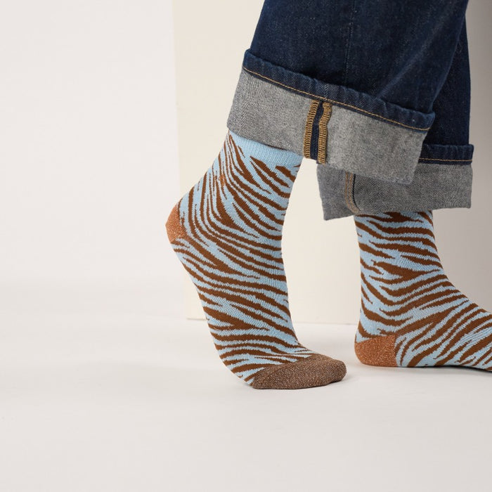 Chaussettes zèbre pailletées