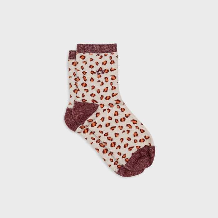 Chaussettes léopard pailletées