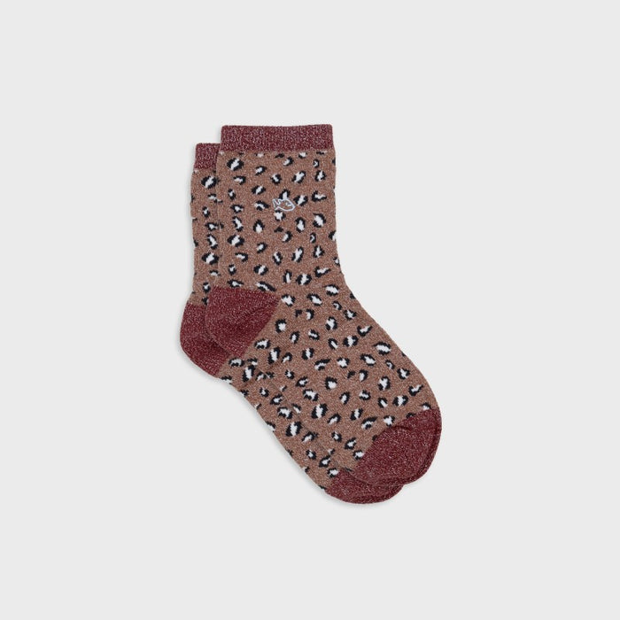 Chaussettes léopard pailletées