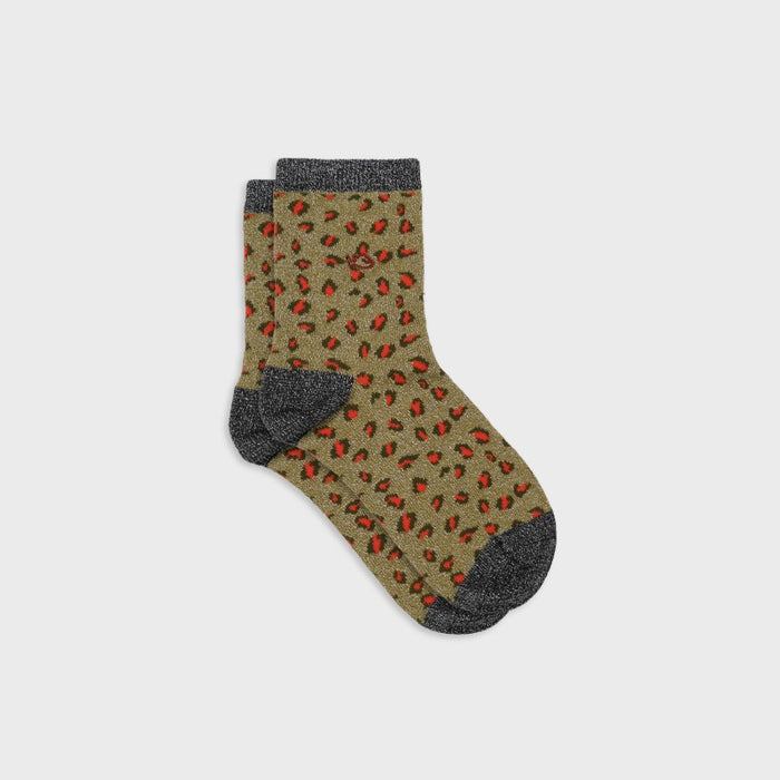 Chaussettes léopard pailletées