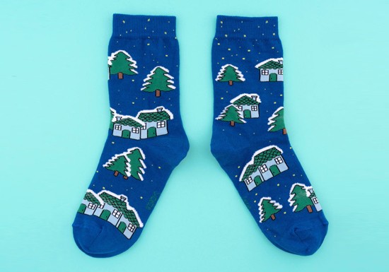 Chaussettes Village enneigé