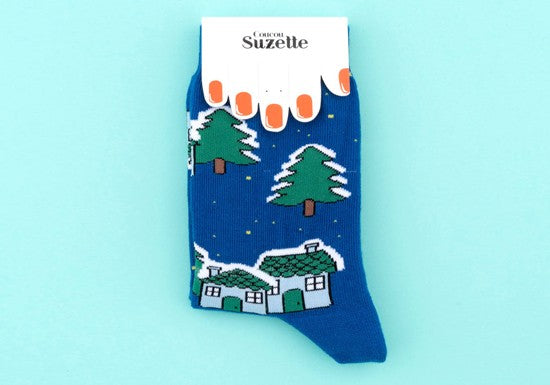 Chaussettes Village enneigé